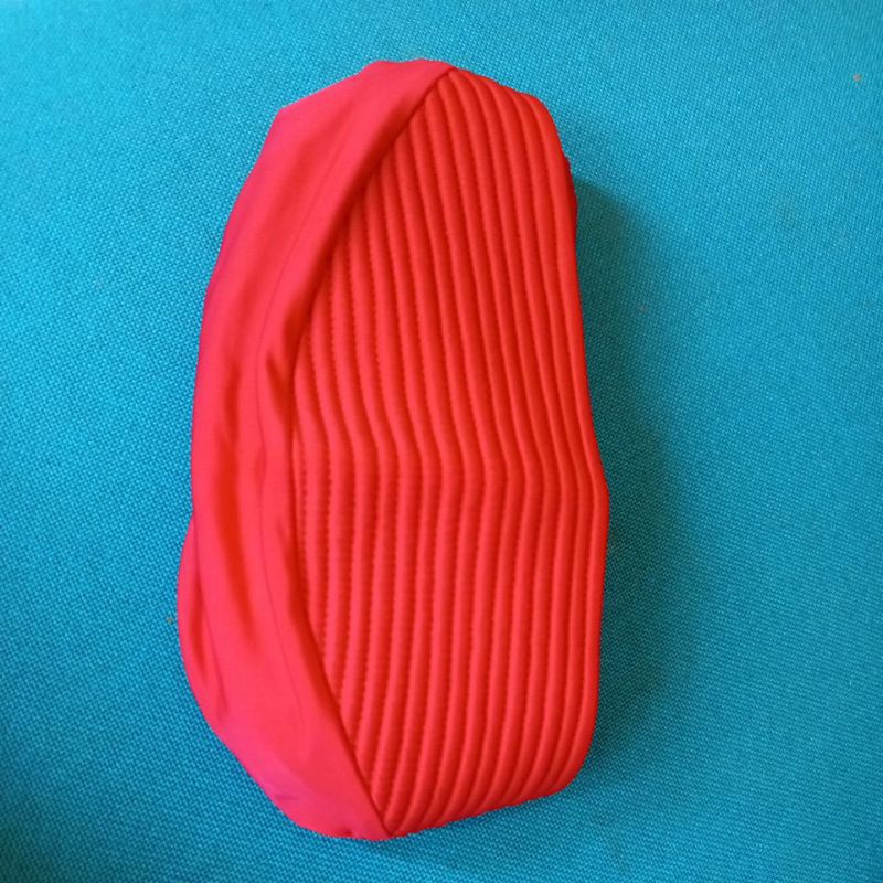 PL jilbab instan Jersey merah cabe kancing belakang