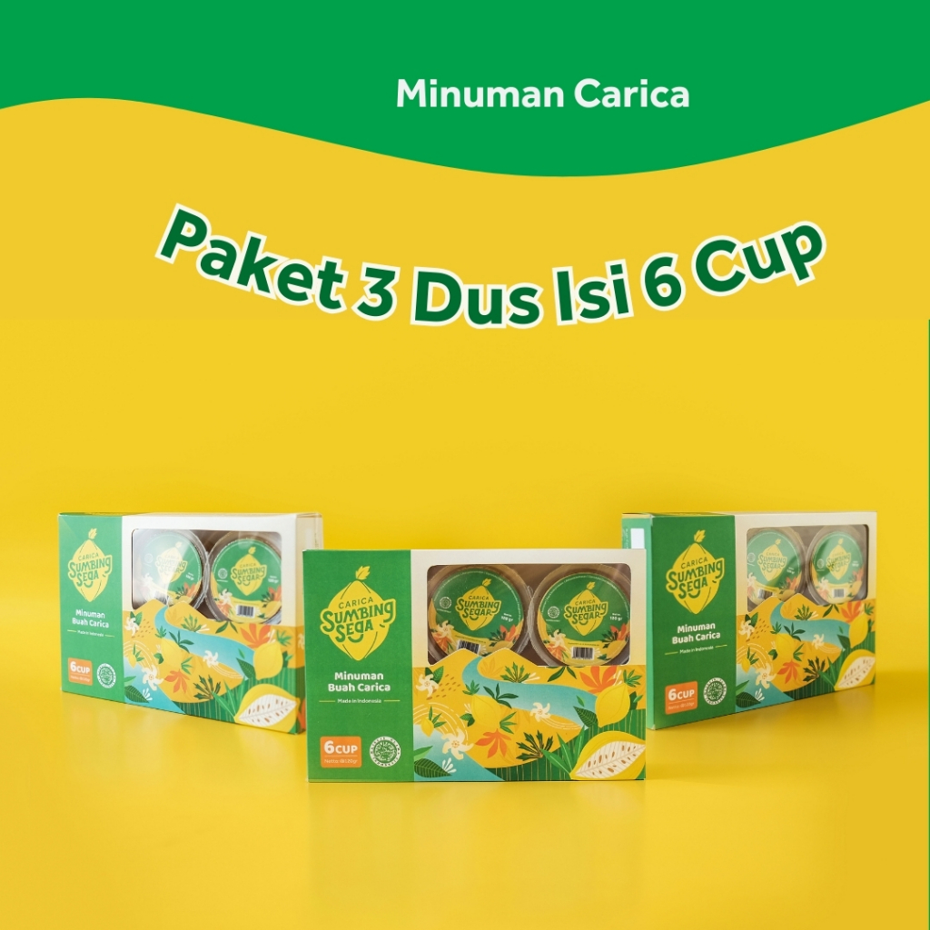 

Manisan Carica Sumbing Segar Paket 3 Dus isi 6 Cup 120 gram BPOM MD