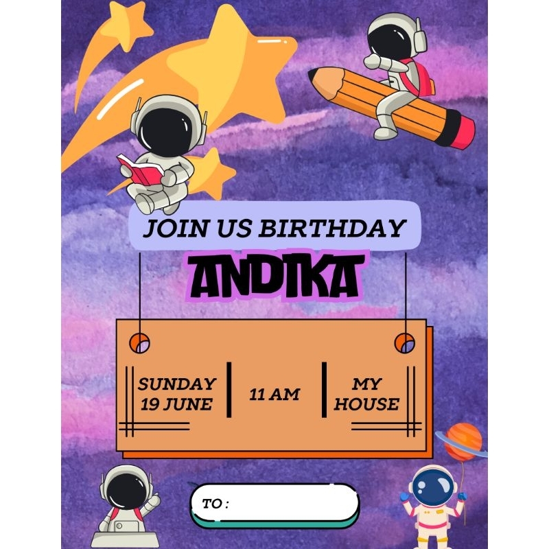 

(50pcs) Undangan Ulang Tahun Anak Custom & Lucu