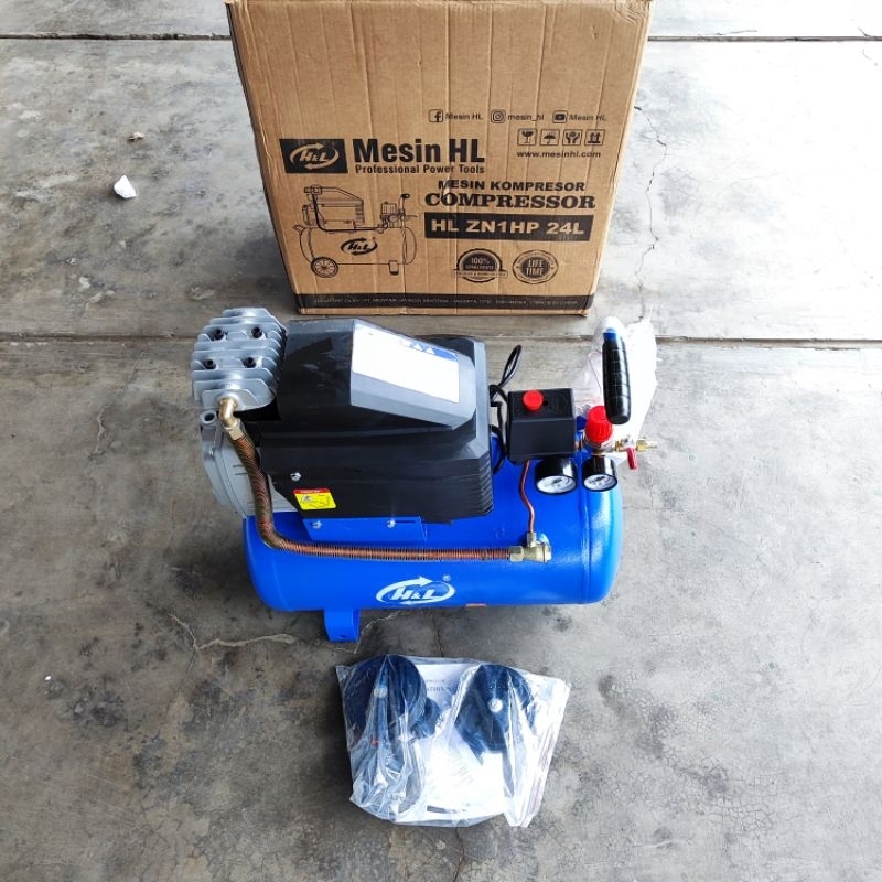 H&L 1 HP 24 Liter Mesin Direct Compressor Kompresor Angin Listrik Dengan Oli HL ZN1HP 24L