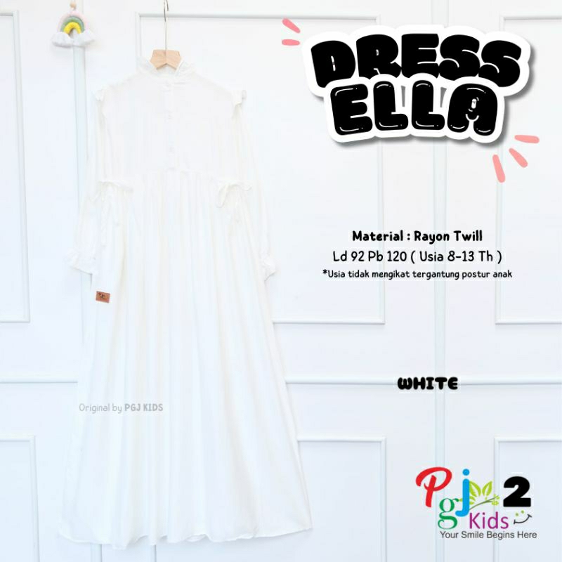 DRESS ELLA BAHAN RAYON TWILL ORI By PGJ KIDS
