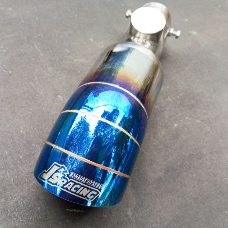 Knalpot Mobil Swos Suos Sos Ngorok JS Racing Ujung Biru Full Stainless | Suara Ngorok Keras Sporty |
