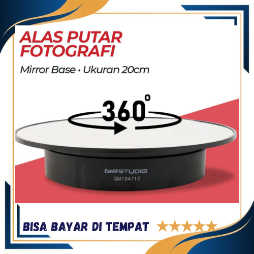 Alas Putar Fotografi Mirror Rotating 360 Turntable 200mm / Alas Tatakan Meja Putar Foto Produk Juala