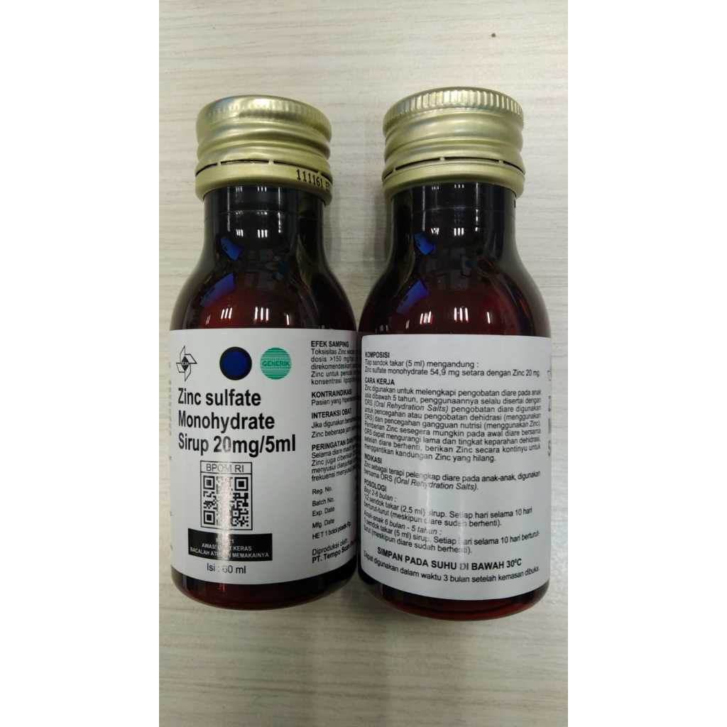 zinc sulfate monohydrate sirup 20mg/5ml