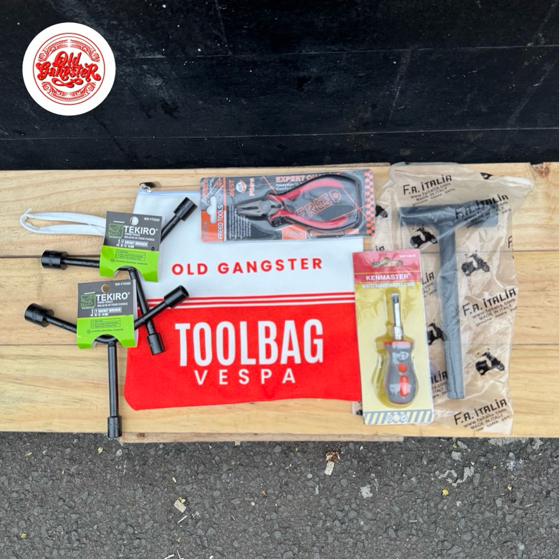 Toolbag Vespa paket kunci Toolkit Tekiro