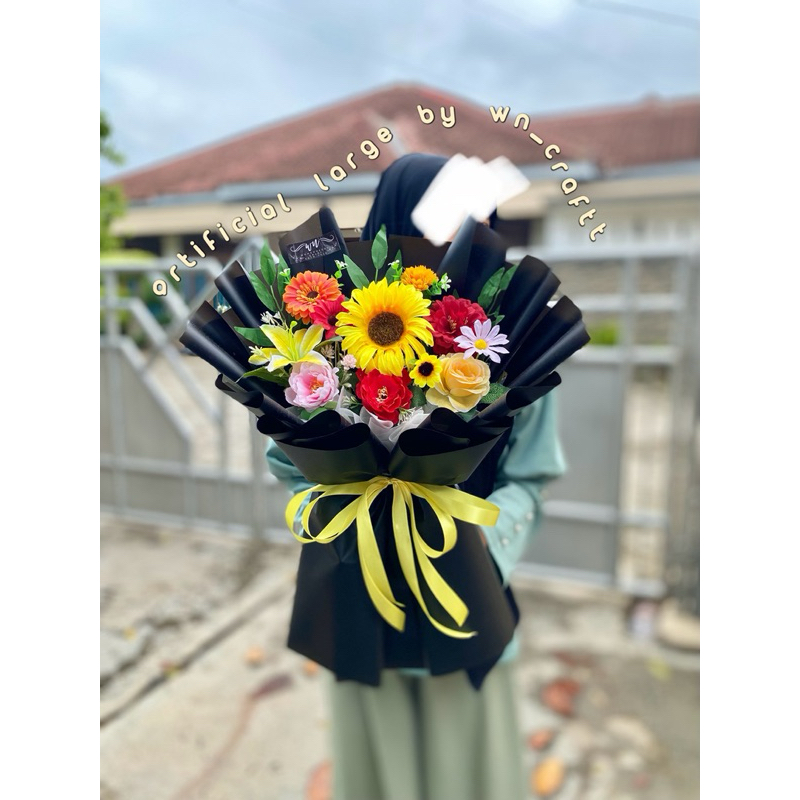 BUKET BUNGA ARTIFICIAL WISUDA MURAH - BUKET KADO ULANG TAHUN ANNIVERSARY GRADUATION PERPISAHAN MURAH