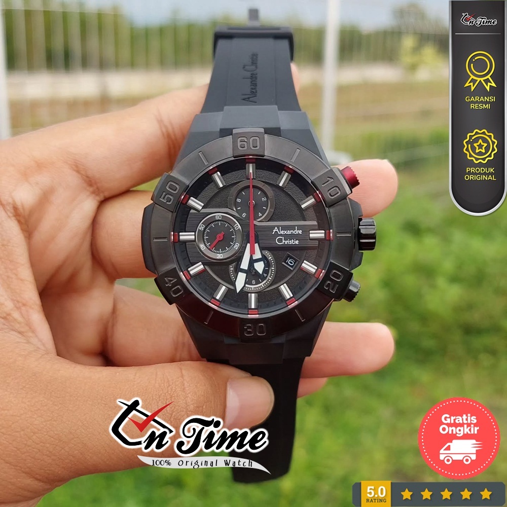 Jam Tangan Alexander Christie Pria AC 6649 Tali Karet  Anti Air Original Terbaru Mewah 2023