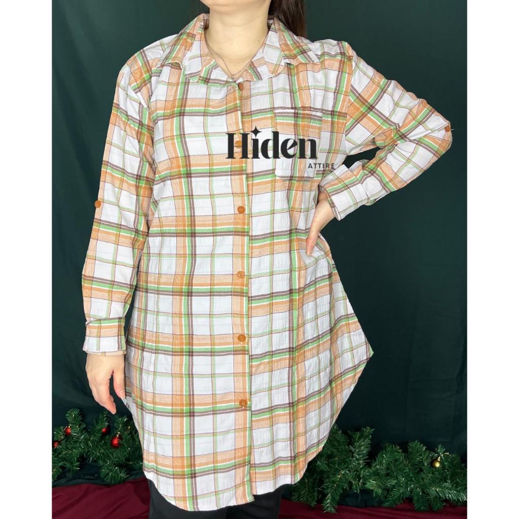 Tunik Kotak Kotak Wanita Premium Square Shirt By Hiden Attire Atasan Kemeja Wanita Kotak Lengan Panj