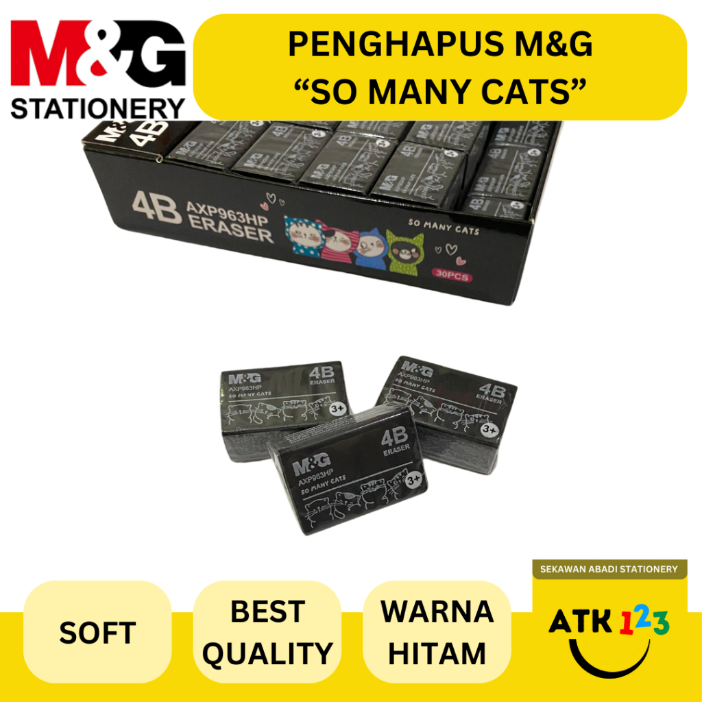 

Penghapus Pensil M&G Penghapus Hitam "So Many Cats" 4B Hitam