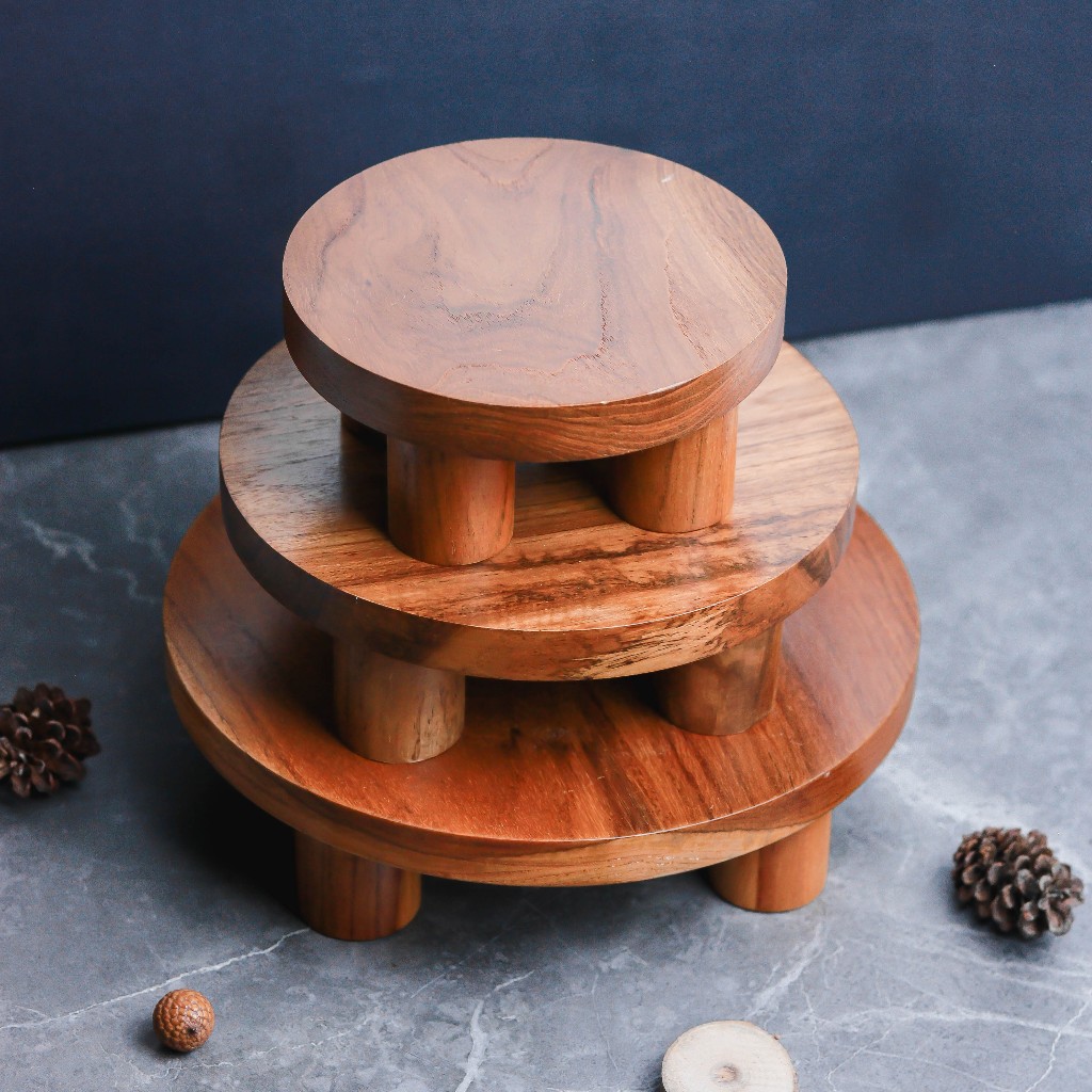 Suradi Talenan Kaki Bulat Kayu Jati/ Wooden Cuttingboard