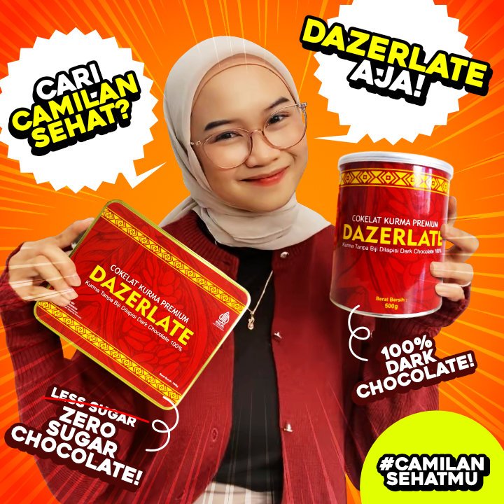 

Camilan Sehat (Coklat Kurma) dengan 100% Zero Sugar Chocolate