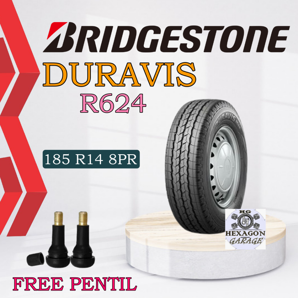 Ban Mobil Bridgestone 185 R14 8PR DURAVIS R624 Ring14