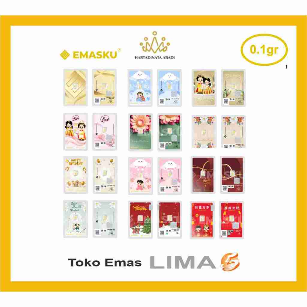 Logam Mulia Emas 0.1 gram 24k 99.99 EmasKu Hartadinata By Toko Emas Lima