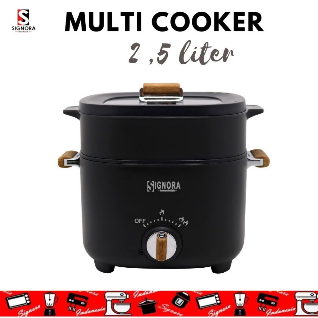 New Multi Cooker 2,5 Liter Signora / Panci Listrik Serbaguna