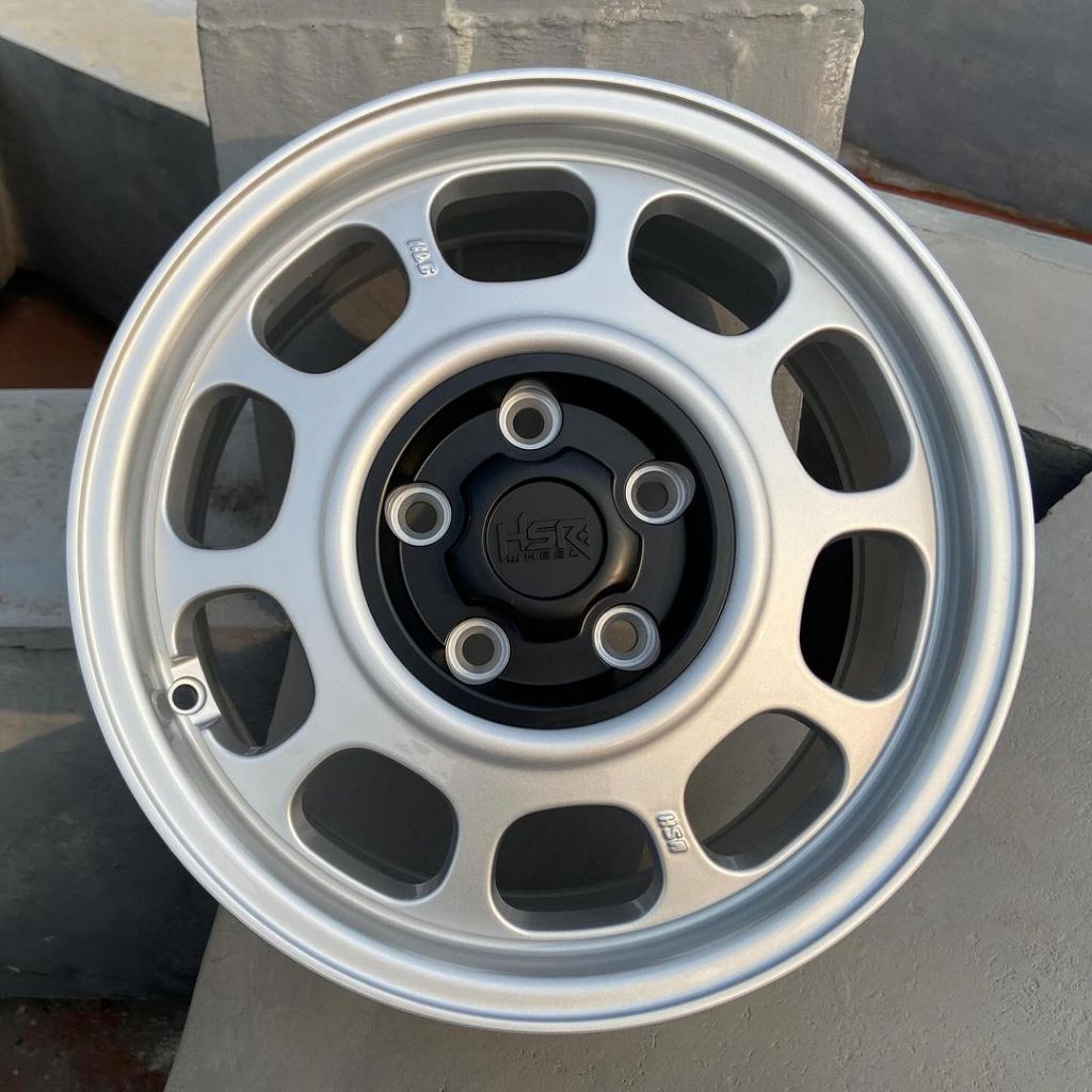 PELEK RACING VELG MOBIL HSR KLG SILVER R15 5X139,7 RING 15 UNTUK TAFT ROCKY JEEP JIMNY DLL