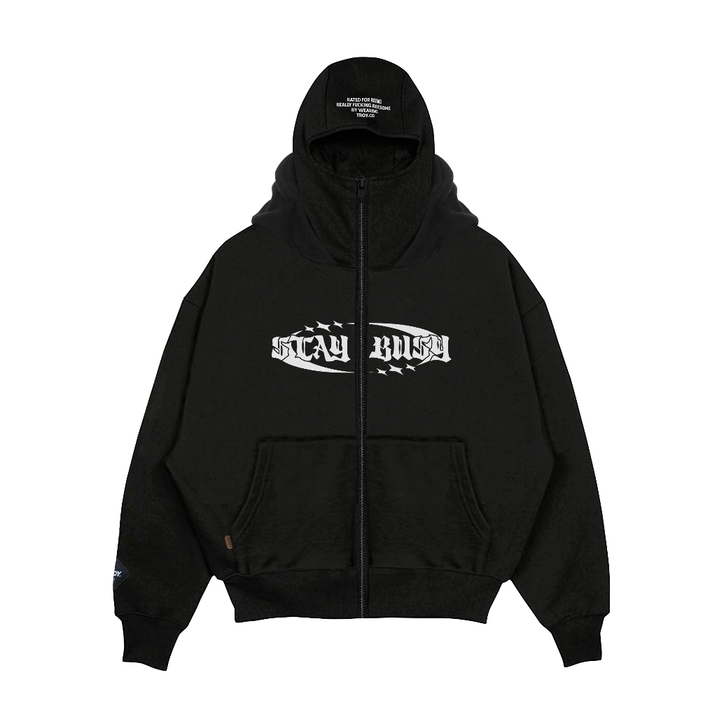 Troy Company Hoodie Zipper Balaclava Black GAS - Hoodie Zipper Ninja Balaclava Hitam ZBH 2909