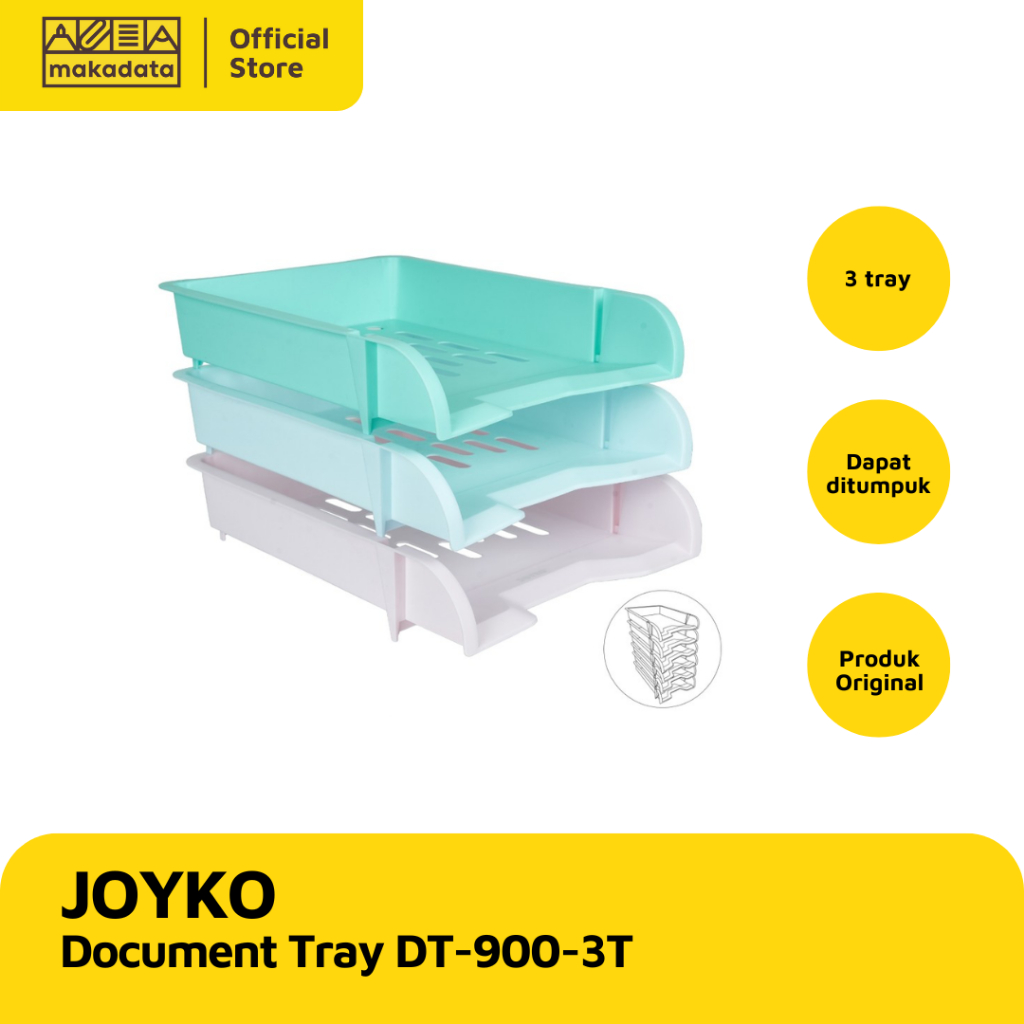 

JOYKO DOCUMENT TRAY / RAK DOKUMEN BESI 3 SUSUN PASTEL DT-900 MURAH (1 PCS)