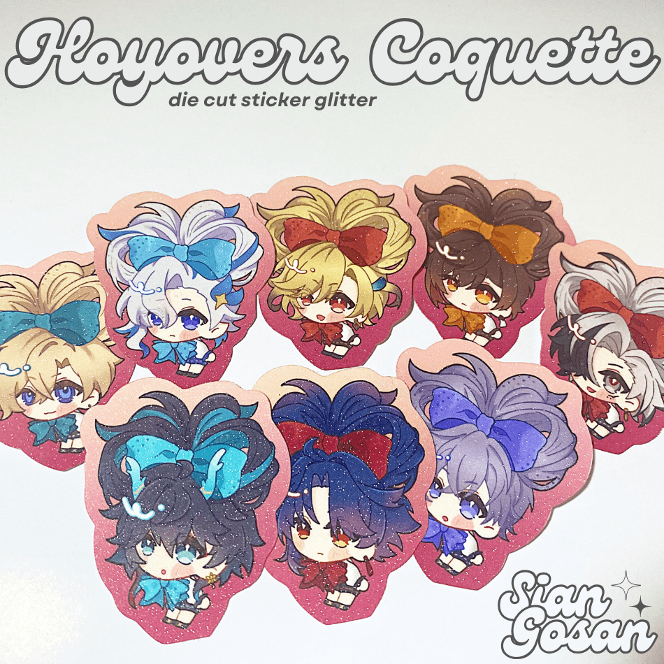 

Sticker Hoyovers Coquette Die Cut Glitter Genshin Impacrt HSR Honkai Star Rail