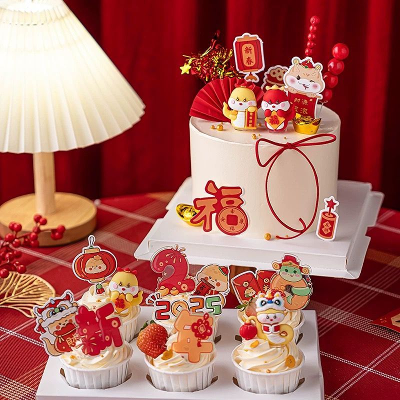 PartyHouse.Medan Mini Cake Topper Imlek Chinese New Year 2025