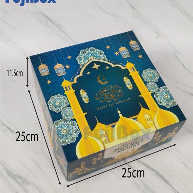 

Box hampers dos kue lebaran Idul Fitri premium 25x25x11 cm