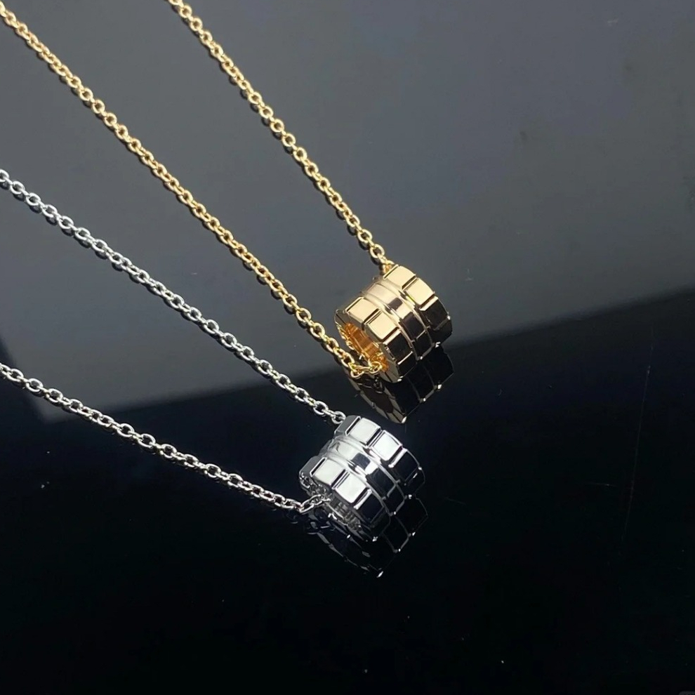 ❤️COD 17K emas asli Kalung pendant kuadrat kecil