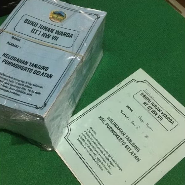 BUKU SAKU TABEL IURAN BULANAN KARTU SIMPANAN LINGKUNGAN WARGA RT RW PKK PAGUYUBAN/KOMUNITAS DAN LAIN