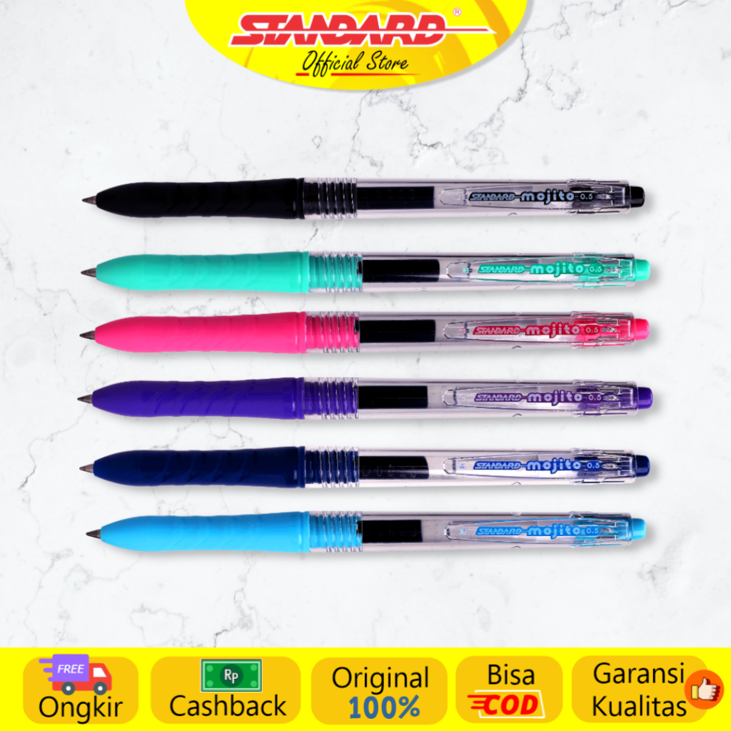 

Standard - Pulpen Mojito 0.5 - Gel ( Alat Tulis / Pen / Ballpoint / Pena )