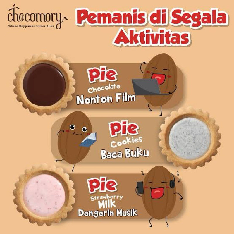 

RK60 Pie Chocomory Pai Biskuit Cokelat Aneka Rasa 135 gram (isi 5)