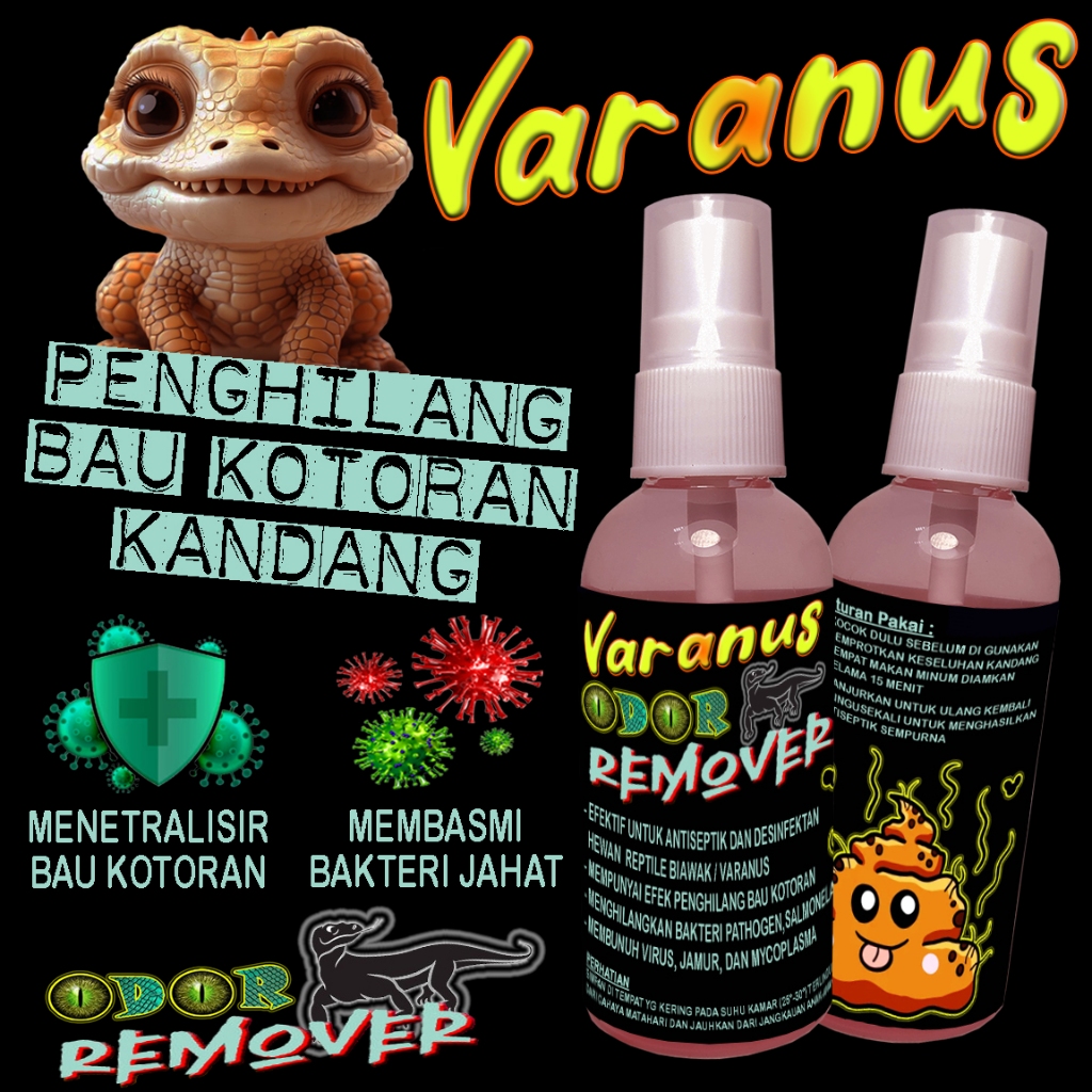 VARANUS ODOR REMOVER ANTISEPTIK SPRAY ANTI BAKTERIAL PENGHILANG BAU KOTORAN REPTILE ANTISEPTIC PET D
