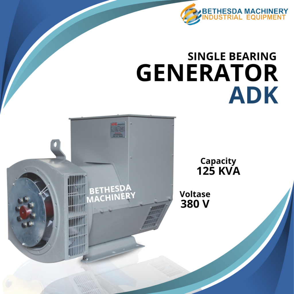Mesin Alternator ADK 3 phase 125 KVA - Generator 125Kva Single Bearing