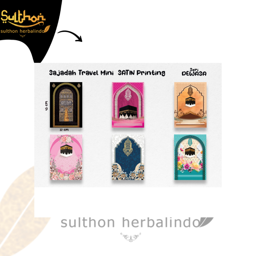 sulthon - Sajadah Seri Dewasa Bisa Custom Nama / Sajadah Kepala Mini/Sajadah Muka , Sajadah Travel M