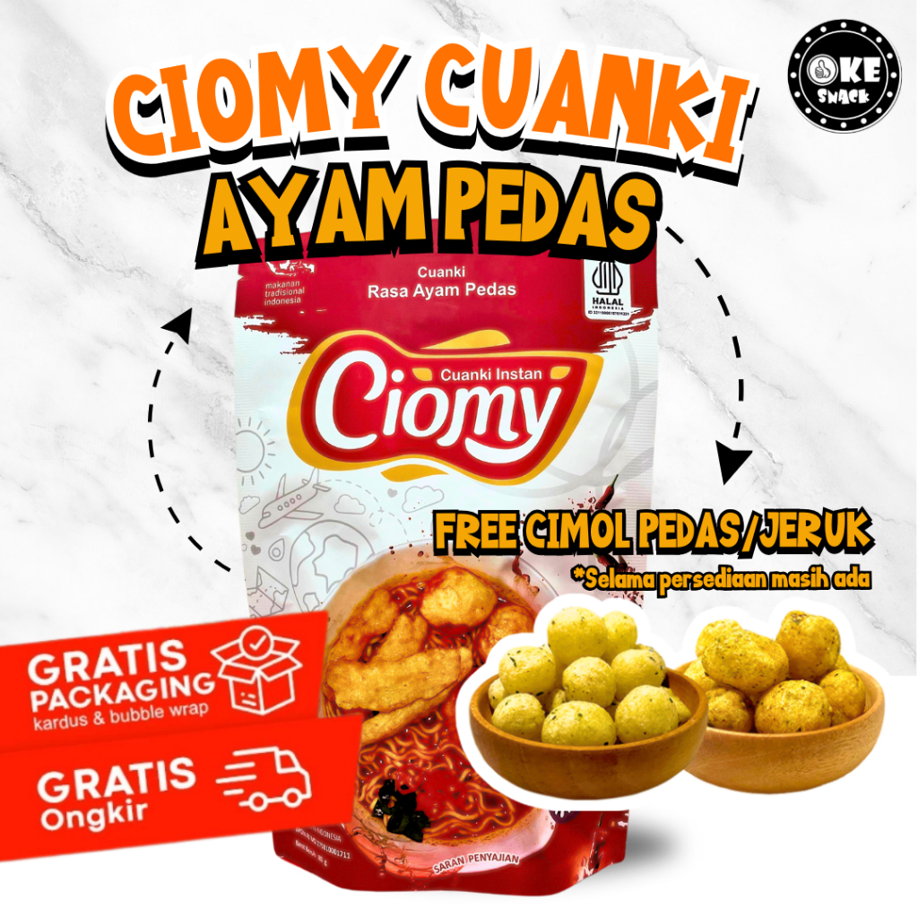 

Ciomy Cuanki Ayam Pedas Pouch Cuangki Ciomy Chicken Spicy Halal Non MSG