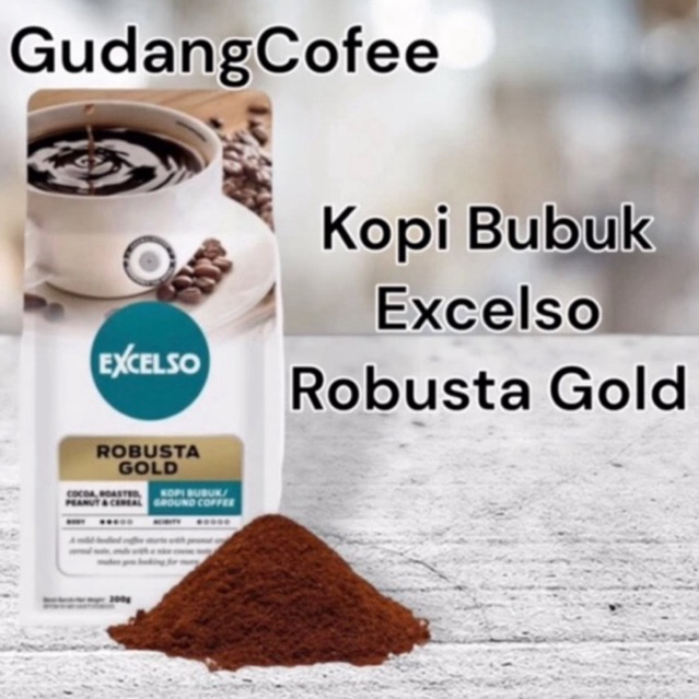 

Kopi Bubuk Excelso Robusta Gold 200g