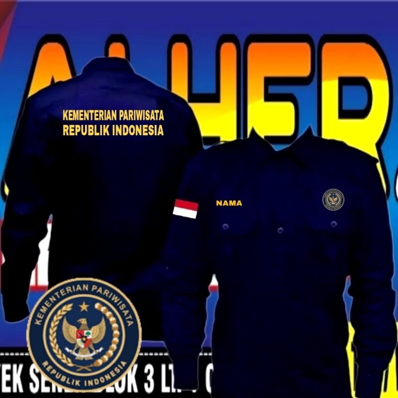 kemeja KEMENTERIAN pariwisata baju KEMENTERIAN pariwisata seragam kementerian pariwisata Pdh KEMENTE