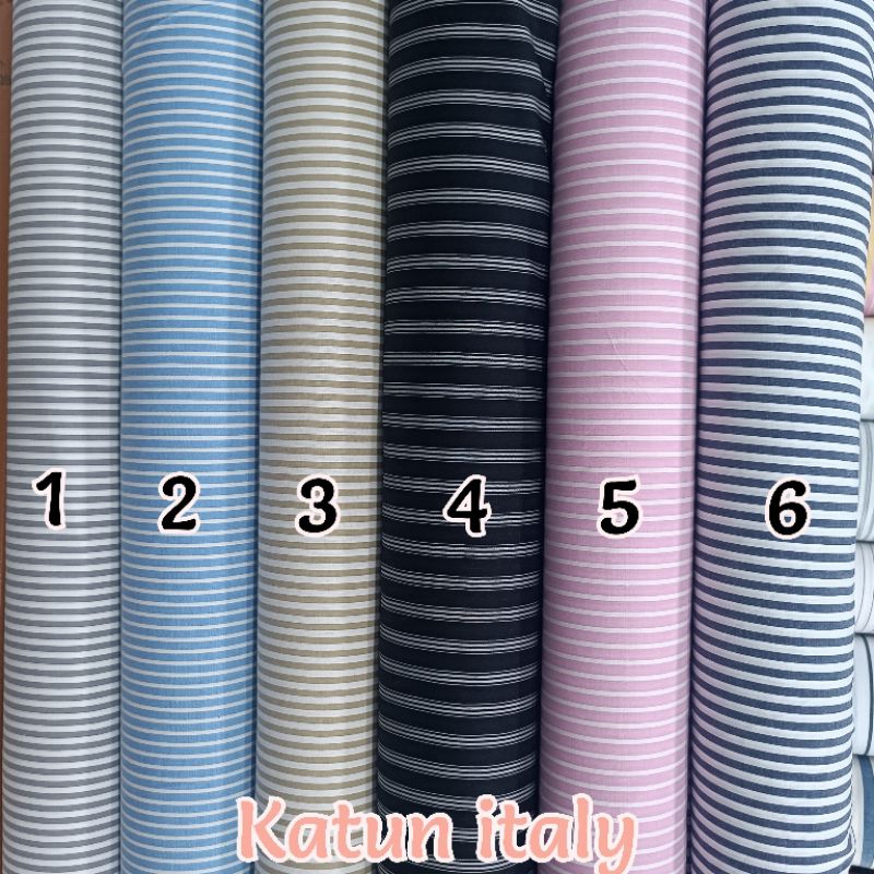 Kain katun motif salur,garis-garis,strips yandet italy