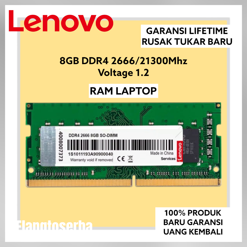 MEMORY RAM LAPTOP LENOVO DDR4 8GB 2666 MHZ 21300 ORI GAMING RAM NB DDR4