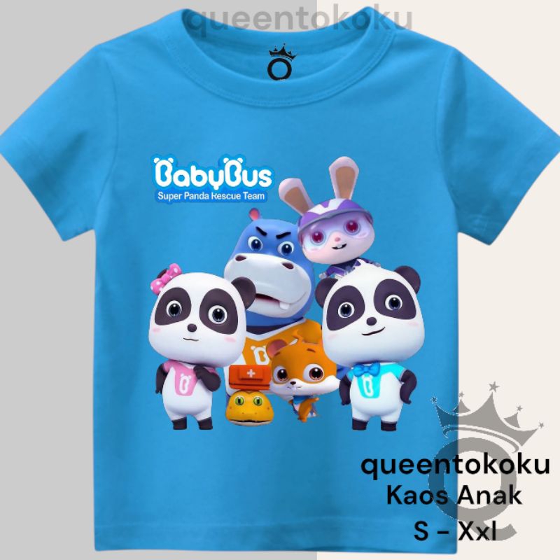Kaos Anak BabyBus super panda rescue team Babybus superHero kesukaan anak anak