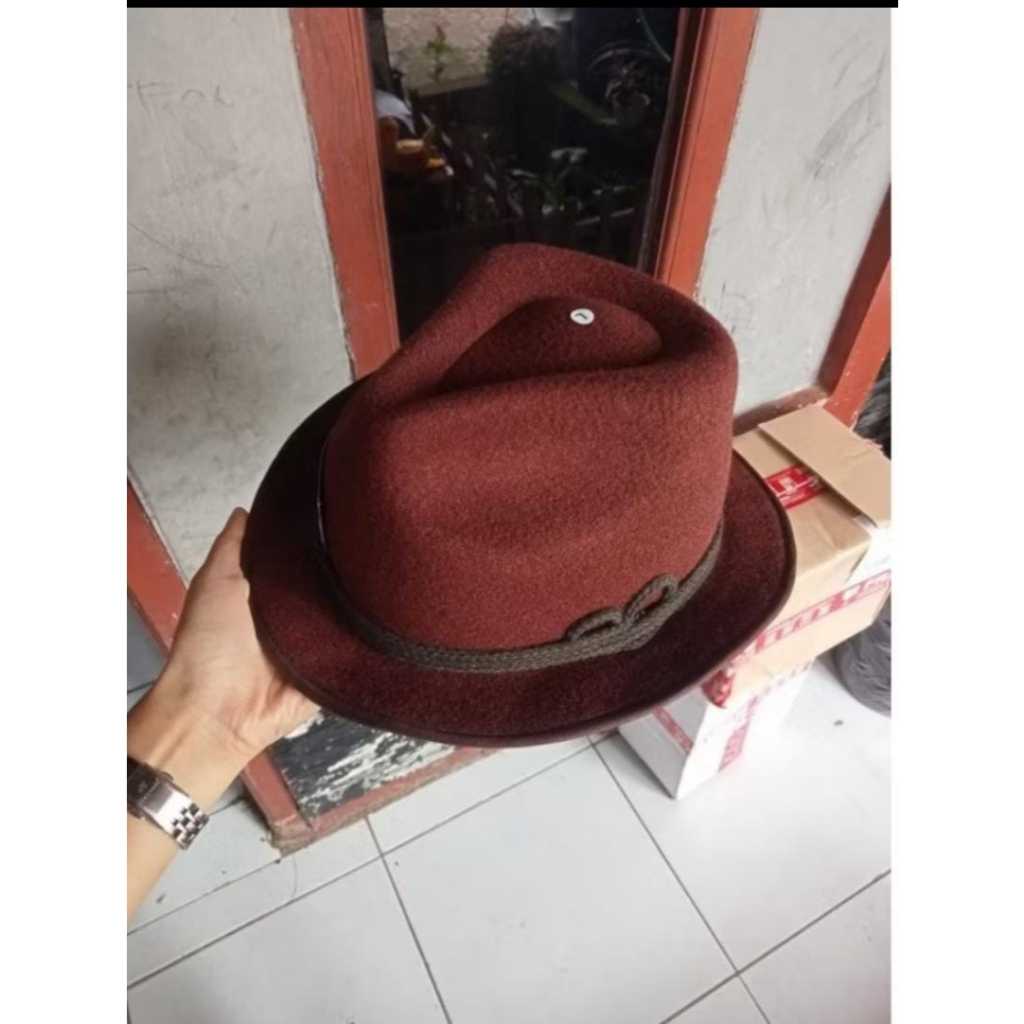 Topi Koboi/ Fedora Panama Variasi Tali Tambang/Panama Hat Vintage Klasik