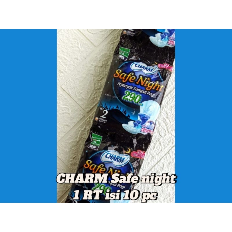 Charm safe night renceng isi 10×2 pads wing 35 cm pembalut wanita sachet