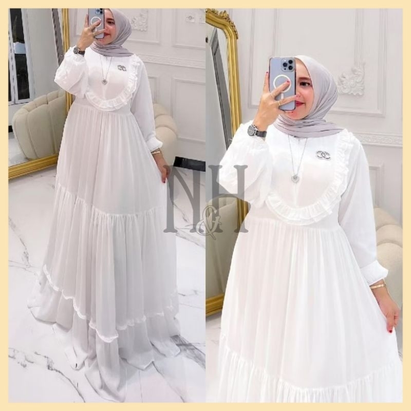 Gamis Rempel - Gamis Rempel 3 Susun - Gamis Crinkle Rempel Susun