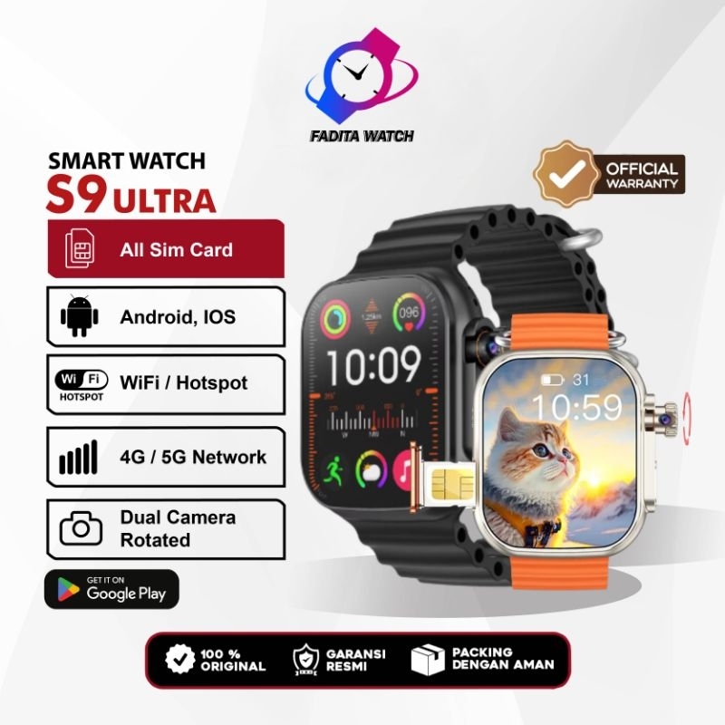 S9 ULTRA Smartwatch Android 4G 5G Dual Camera RAM 2/32 GB