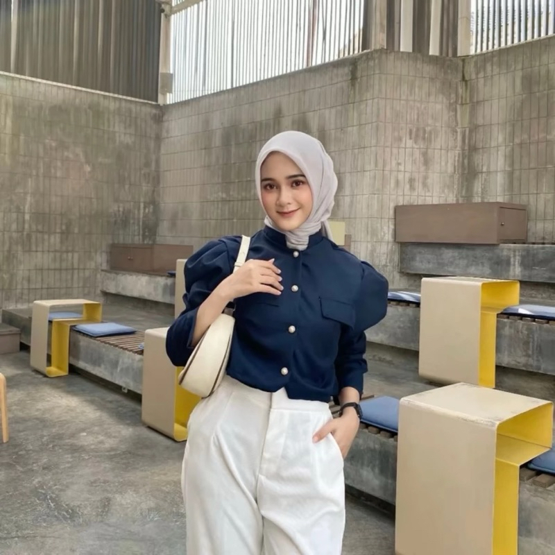 limited` sonia blazer crop top - blouse crop top wanita korean style terbaru / best seller