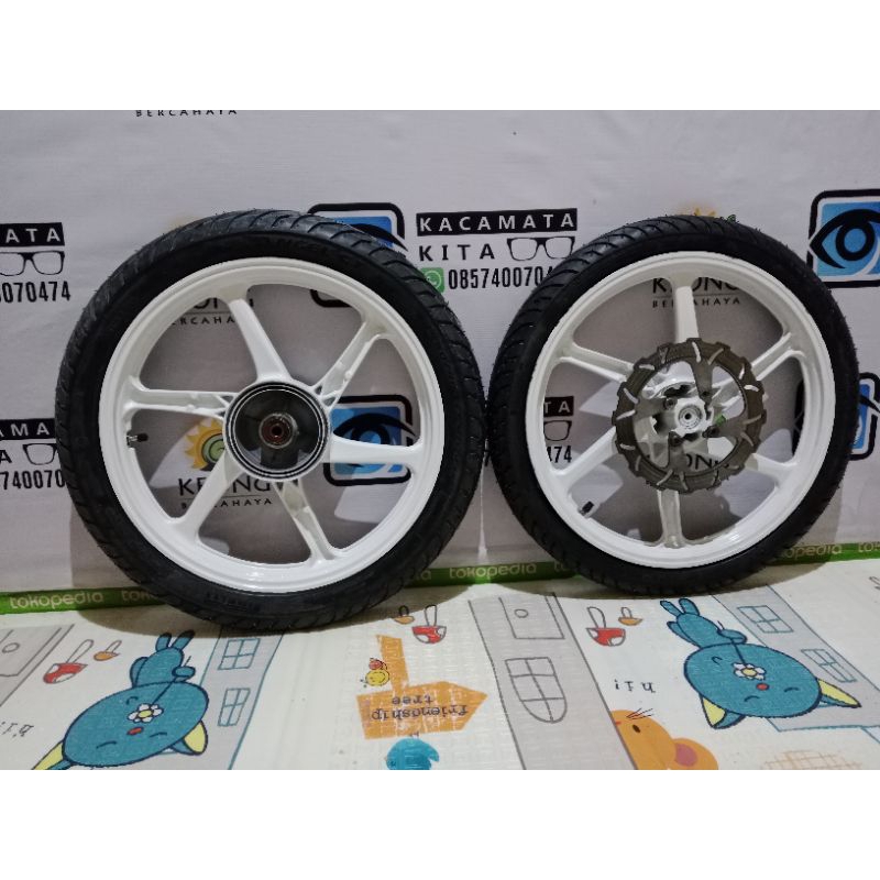 (Hanya Jual Velg Fullset Ban & Piringan) Velg Original Yamaha Jupiter Z CW Castwheel 5TP YIMM