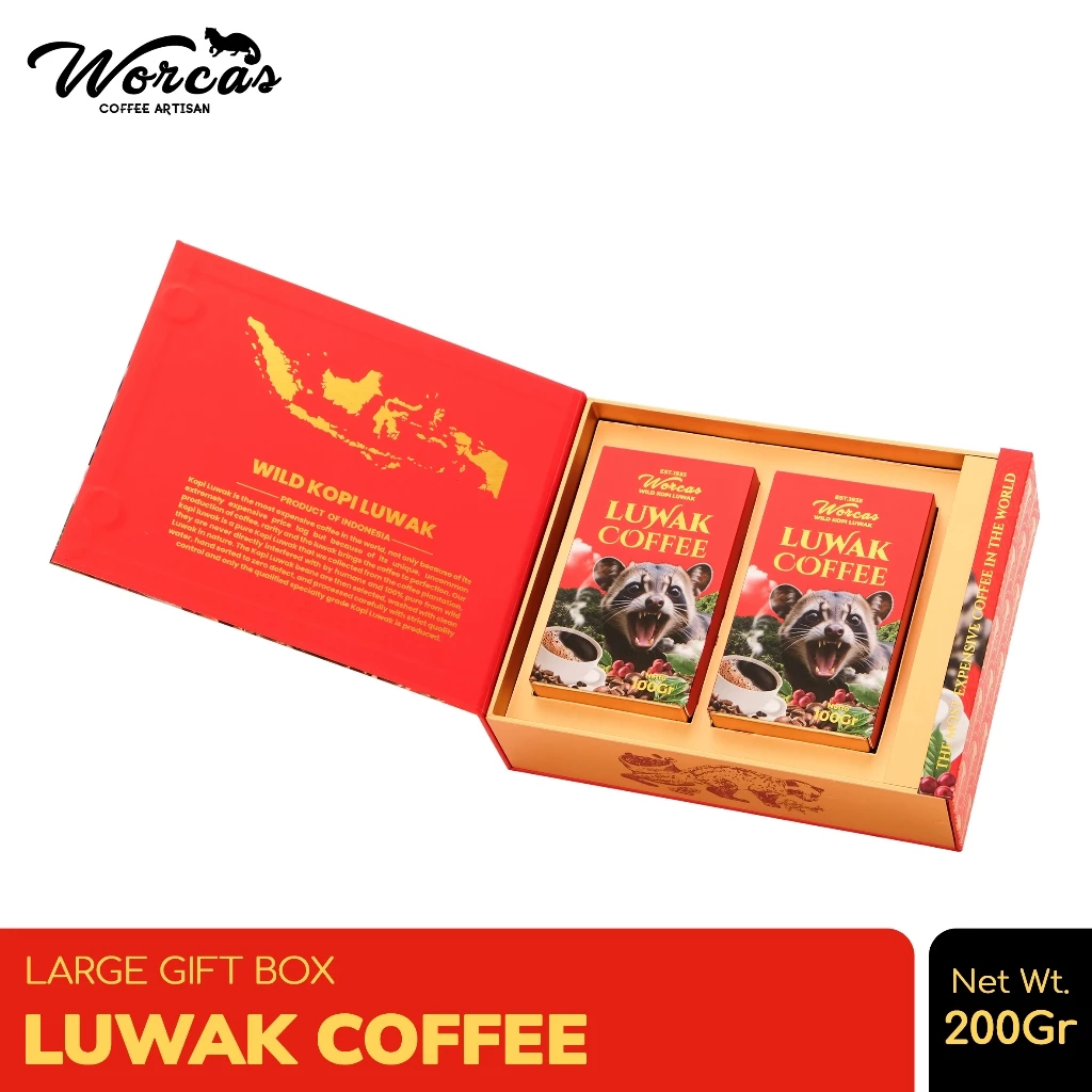 

Kopi Luwak Liar Large Gift Box (200gr) - WORCAS