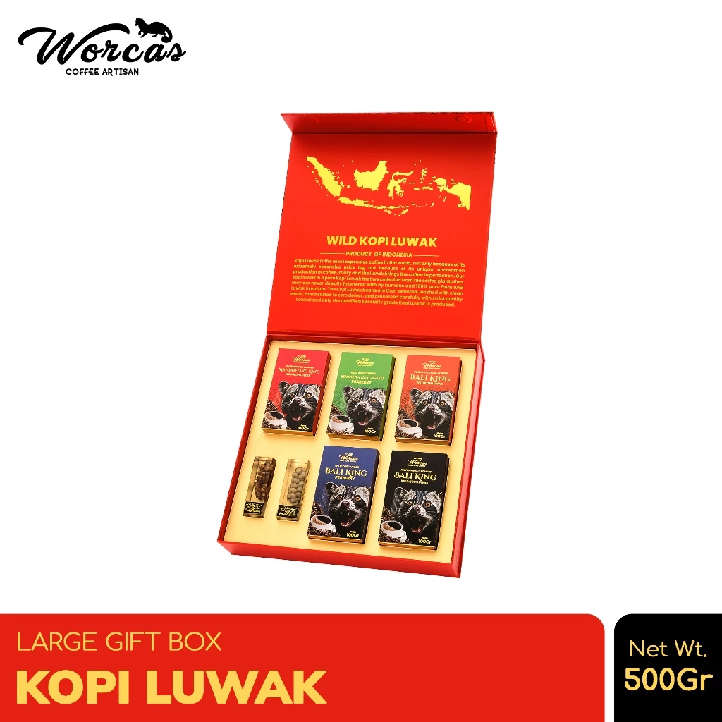 

WORCAS Kopi Luwak Liar size 500gr - Large Gift Box