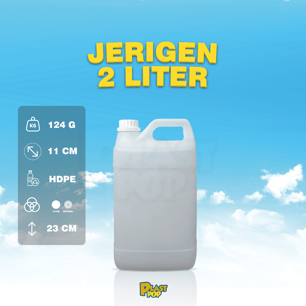 Jerigen 2 ltr HDPE baru / 2 liter / 2 kg / laundry / 2liter / 2 ltr