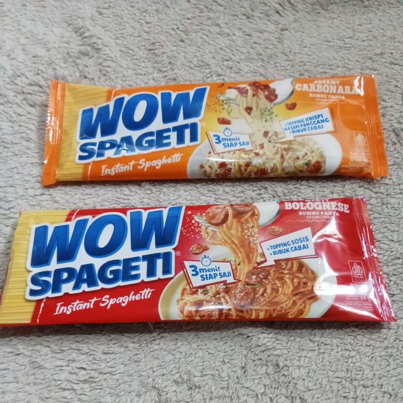 

WOW Spageti Instant spaghetti creamy carbonara dan meaty bolognese