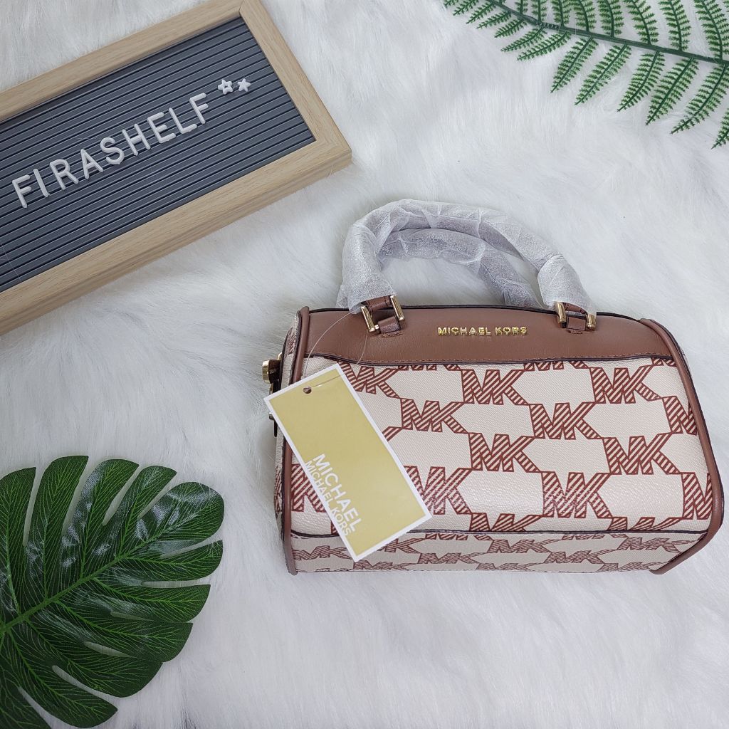 michael kors speedy duffle mini brown bag