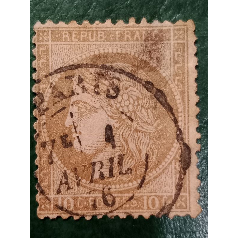 

Prangko Perancis 10 c CERES Tahun 1870 -1875 USED