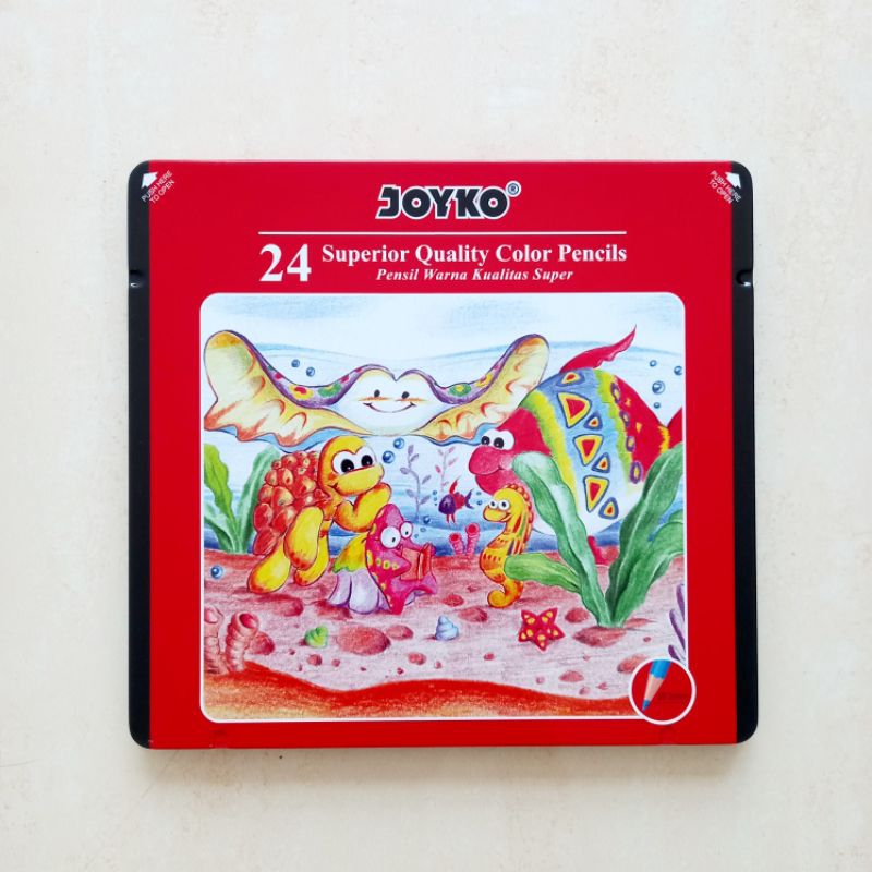 

[ KEMASAN KALENG ] Color Pencil 24 Warna Pensil Warna Joyko CP-24TC Panjang